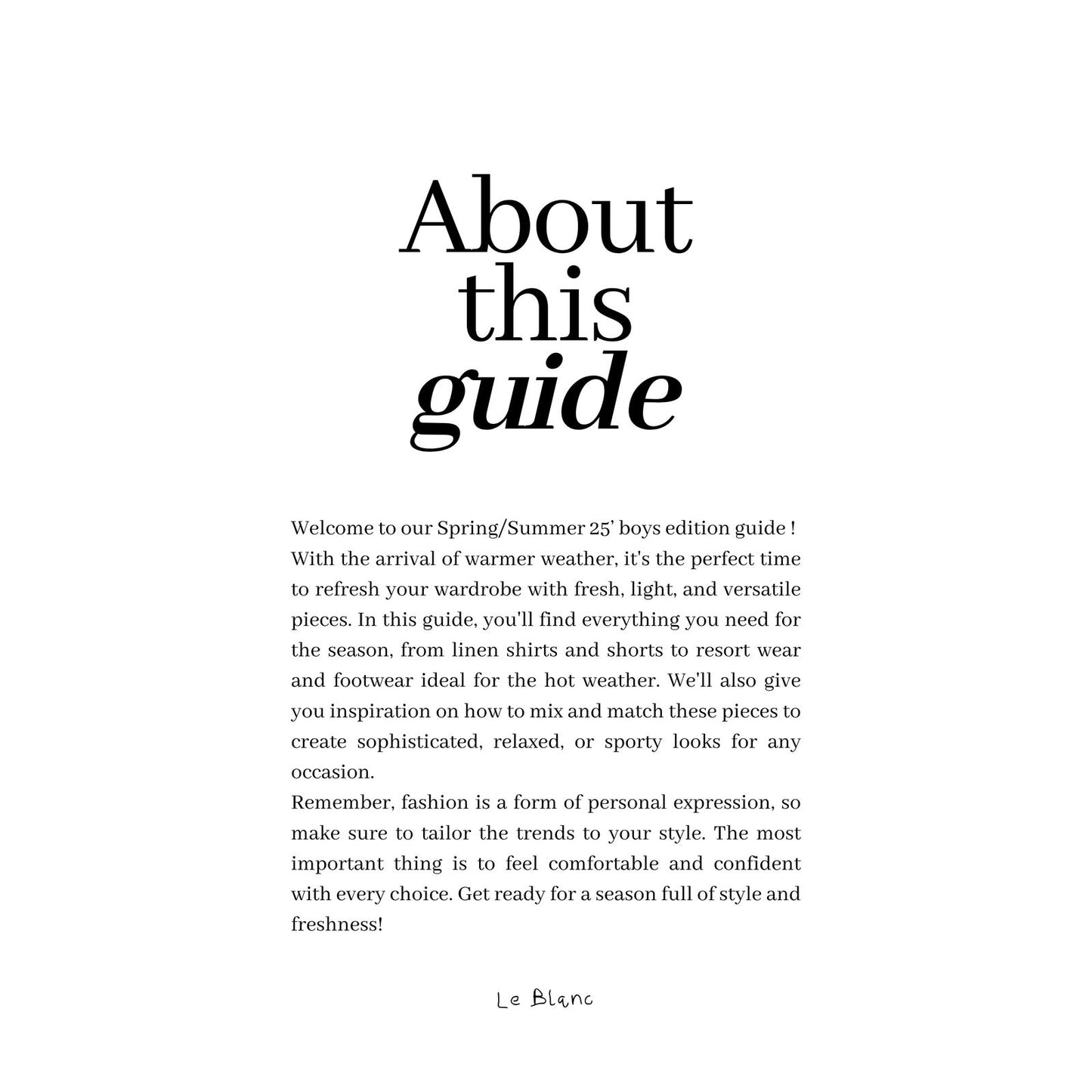 SPRING GUIDE'25 BOYS
